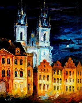 Blue castle Artwork by Leonid Afremov