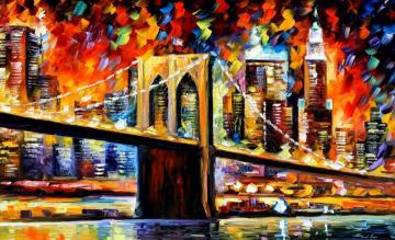 Brooklyn Bridge Artwork by Leonid Afremov