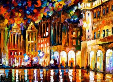 Brussels - grande place Artwork by Leonid Afremov
