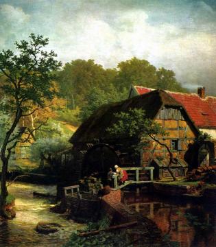 Watermill in Westphalia Artwork by Andreas Achenbach