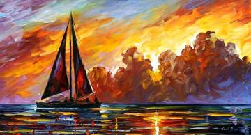 Crimson Clouds Artwork by Leonid Afremov