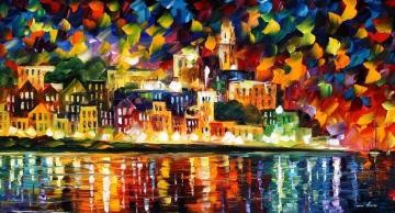 Fiesta In The Harbor Artwork by Leonid Afremov