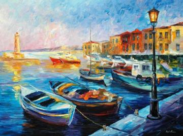 Fishing boats Artwork by Leonid Afremov
