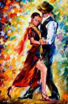 Romantic tango Artwork by Leonid Afremov