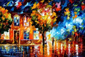 City of moon light Artwork by Leonid Afremov