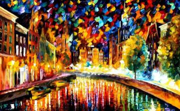 Coming Back Amsterdam Artwork by Leonid Afremov
