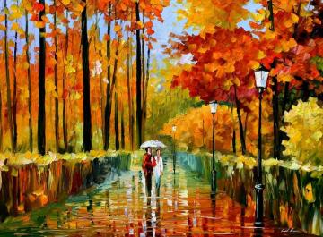 Autumn Rain Artwork by Leonid Afremov