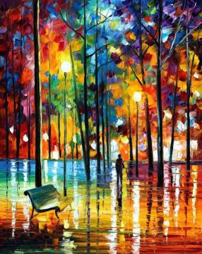 Blue reflections Artwork by Leonid Afremov