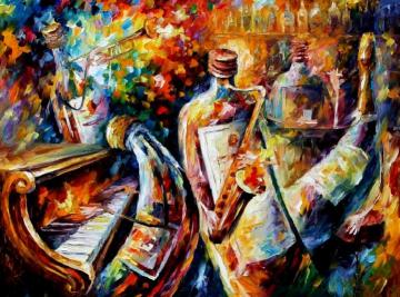 Bottle jazz Artwork by Leonid Afremov