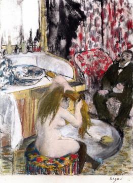 Nude Woman Fixing Her Hair Artwork by Edgar Degas