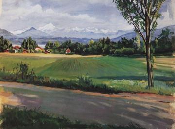 Swiss landscape near Geneva Artwork by Zinaida Serebriakova