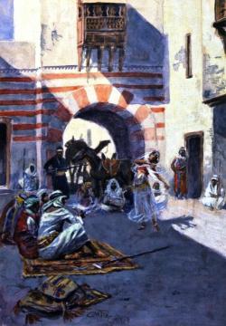 Street Scene in Arabia Artwork by Charles Marion Russell