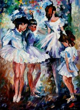 Young ballerinas Artwork by Leonid Afremov