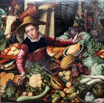 The Vegetable Seller, 1567 Artwork by Pieter Aertsen