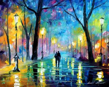 Fog in the park Artwork by Leonid Afremov
