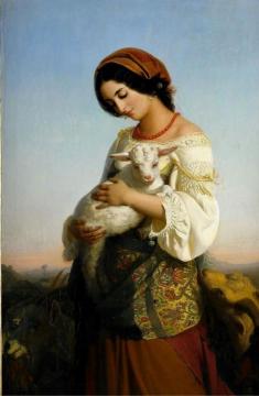 The Italian Shepherdess Artwork by Rudolf Lehmann