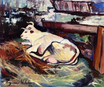 Cow Lying Down In The Stable Artwork by Suzanne Valadon