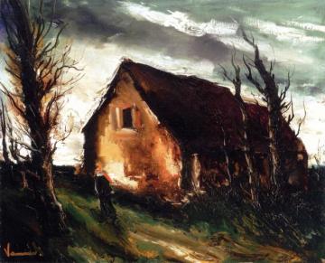 A Farm In The Storm Artwork by Maurice De Vlaminck