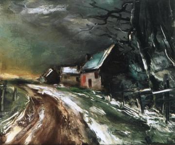 Snowy Landscape Artwork by Maurice De Vlaminck