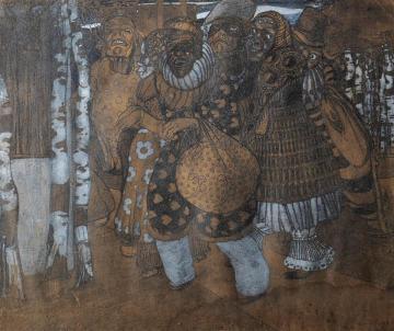 Passers-by Artwork by Boris Grigoriev