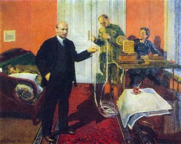 Lenin Dictating A Telegram At Dawn In 1920 Artwork by Igor Grabar