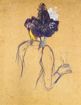 Jane Avril Seen From The Back Artwork by Henri de Toulouse-Lautrec
