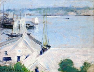 Boats At Anchor Artwork by John Twachtman
