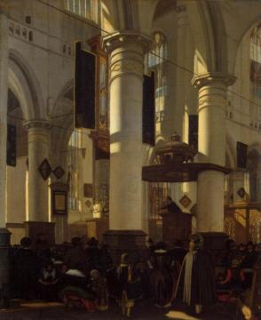 Interior Of A Church Artwork by Emanuel de Witte
