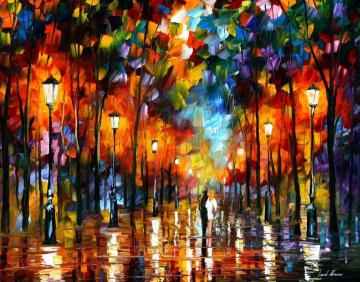 Evening stroll Artwork by Leonid Afremov