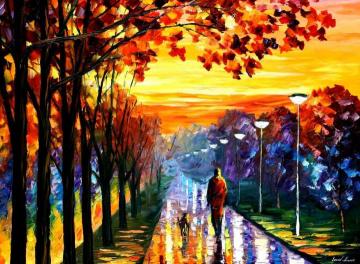 Evening stroll Artwork by Leonid Afremov