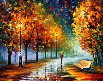 Fall marathon Artwork by Leonid Afremov