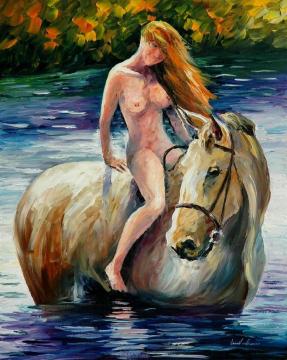 Horsewoman Artwork by Leonid Afremov