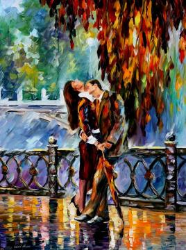 Kiss after the rain Artwork by Leonid Afremov