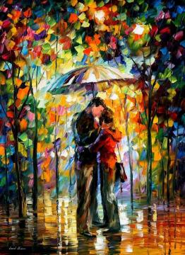 Kiss in the park Artwork by Leonid Afremov