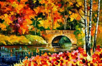 Fall Bridge Artwork by Leonid Afremov