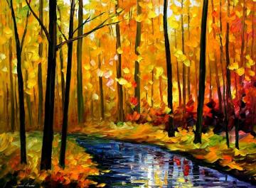 Fall Stream Artwork by Leonid Afremov