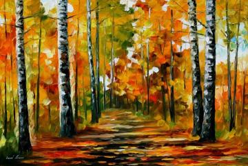Fiesta of birches Artwork by Leonid Afremov