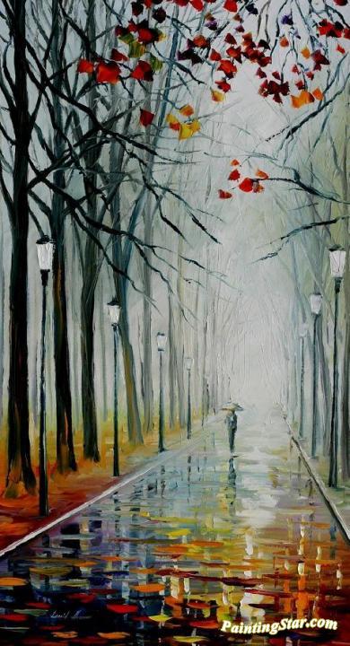 Fog in the park Artwork by Leonid Afremov