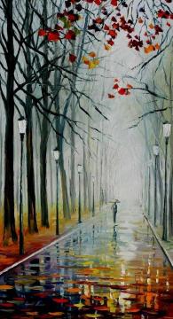 Fog in the park Artwork by Leonid Afremov