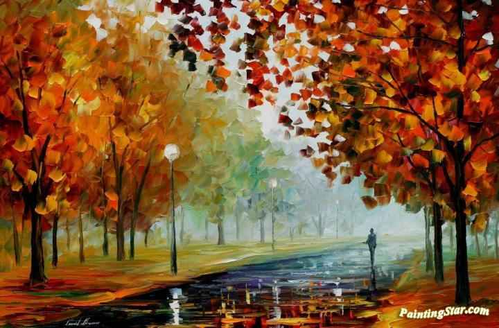 Foggy Autumn Artwork by Leonid Afremov