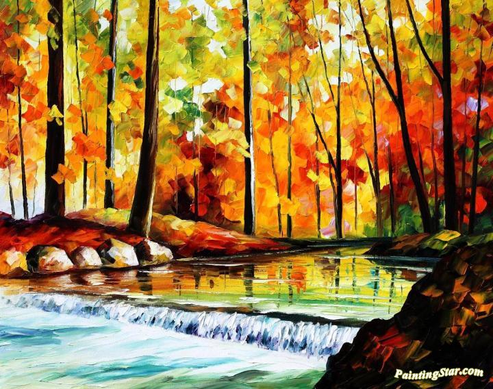 Forest stream Artwork by Leonid Afremov