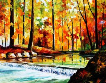 Forest stream Artwork by Leonid Afremov