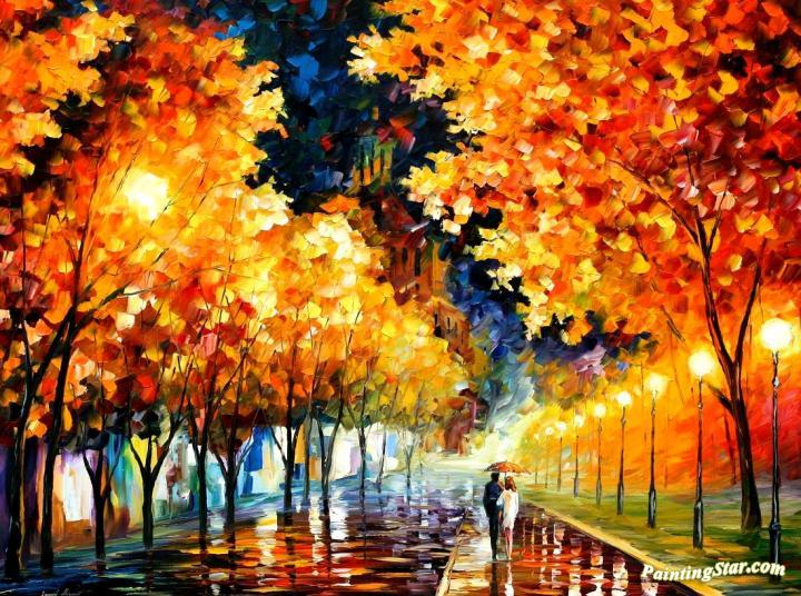 Gold bulevard Artwork by Leonid Afremov