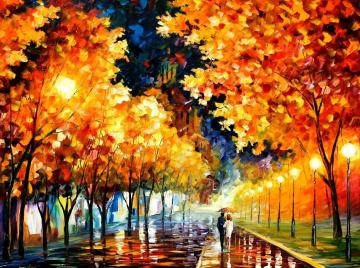 Gold bulevard Artwork by Leonid Afremov