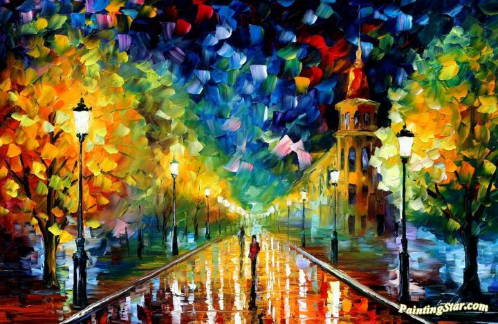 Gold winter Artwork by Leonid Afremov