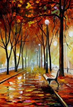 Golden park Artwork by Leonid Afremov