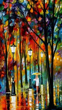 Lady in white Artwork by Leonid Afremov