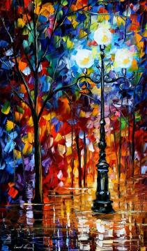 Light in the alley Artwork by Leonid Afremov