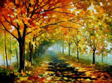 Light in the fog Artwork by Leonid Afremov