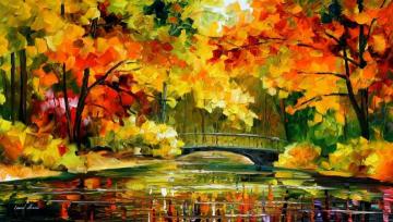 Little bridge Artwork by Leonid Afremov